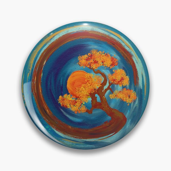 Item preview, Enso Zen Circle and Bonsai Tree - impasto designed and sold by k9printart.