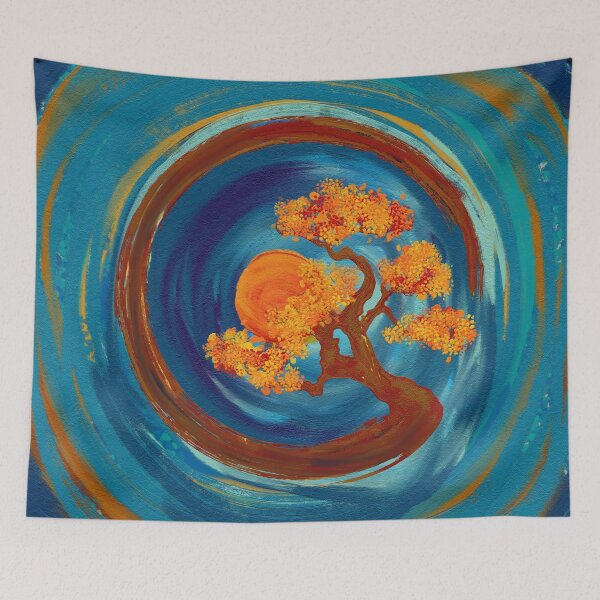 Item preview, Enso Zen Circle and Bonsai Tree - impasto designed and sold by k9printart.