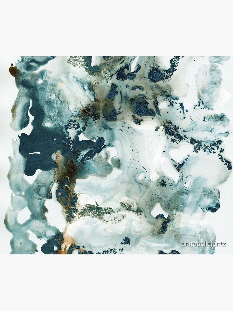 Teal Ocean Ink Abstract #1 #minimal #ink #art by anitabellajantz