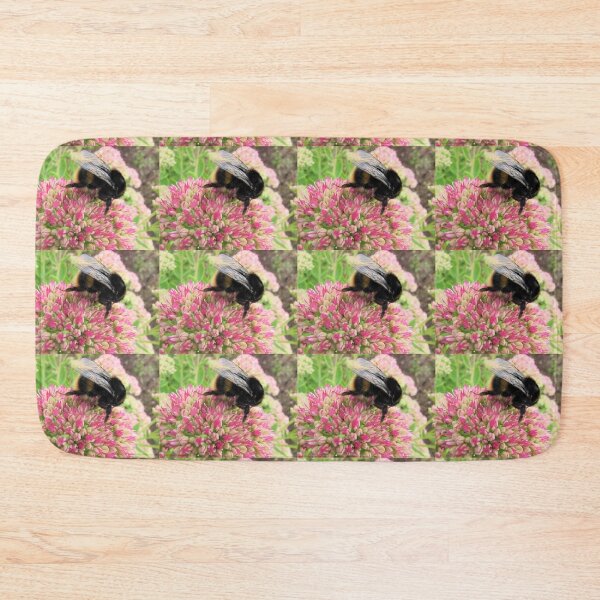 Item preview, Beautiful Fluffy Bee on Autumn Joy Sedum designed and sold by GoNatureDesigns.
