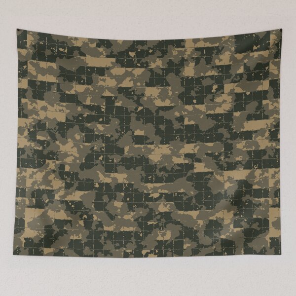 Item preview, Military Camo Mosaic Tiles Patterns in Green, Beige and Black designed and sold by ShopieHome.
