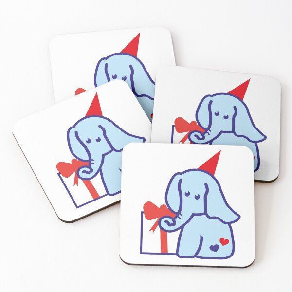 Item preview, Cute elephant with gift box Love Elephants  designed and sold by Tanja Dianova.