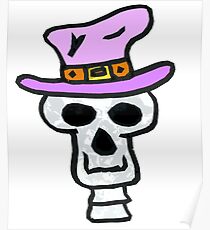 Crazy Skull Cartoon Poster
