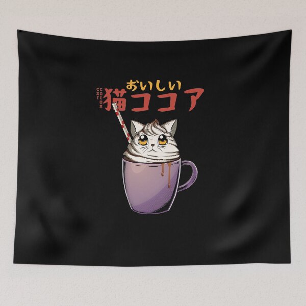 Item preview, Delicious Cat Cocoa - Dark Background designed and sold by mrhallangen.
