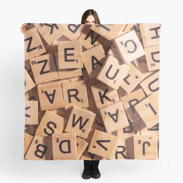 Wooden Letter Tiles Scarf