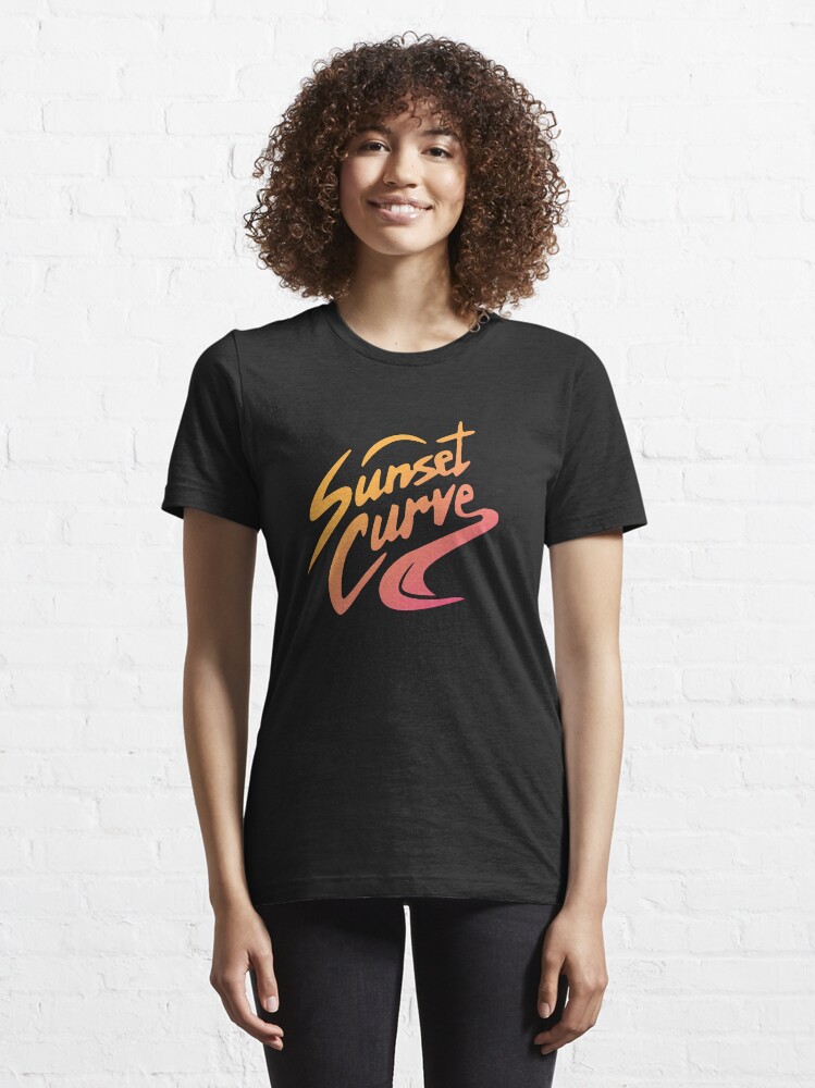 white sunset curve shirt