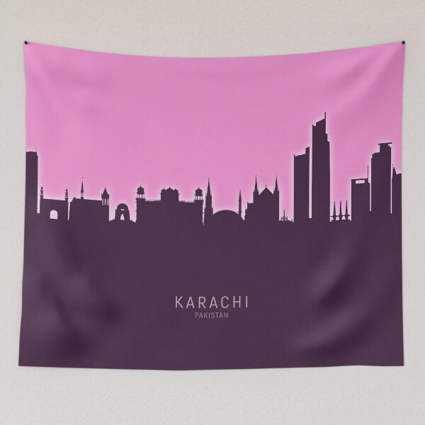 Artikelvorschau, Karachi Pakistan Skyline entworfen und verkauft von ArtPrints.