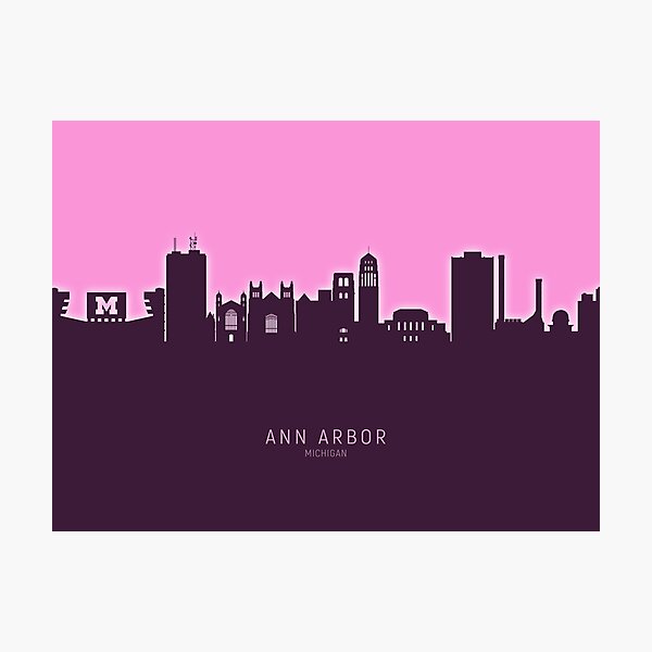 Item preview, Ann Arbor Michigan Skyline designed and sold by MICHAEL TOMPSETT.