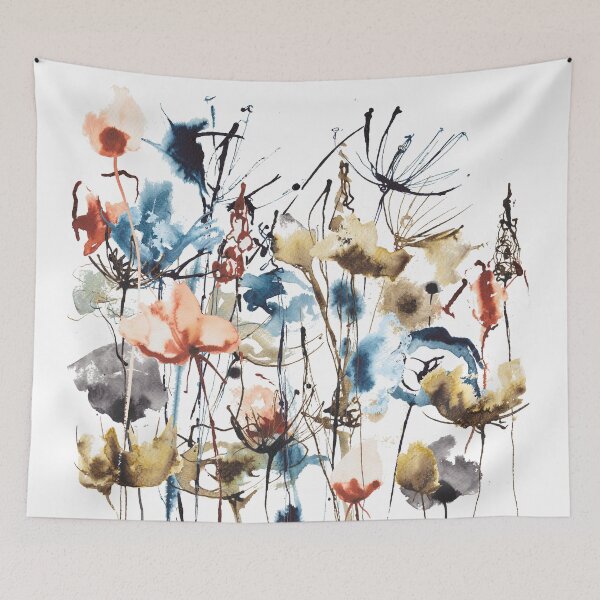 Item preview, Abstract ink wildlfowers meadow 2 designed and sold by kittyvdheuvel.