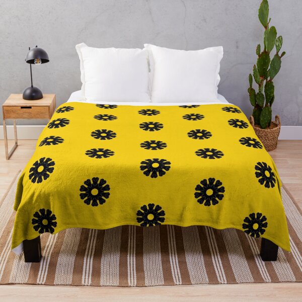 Item preview, Abstract Black Flower on Saffron Yellow designed and sold by AlteredAtelier.