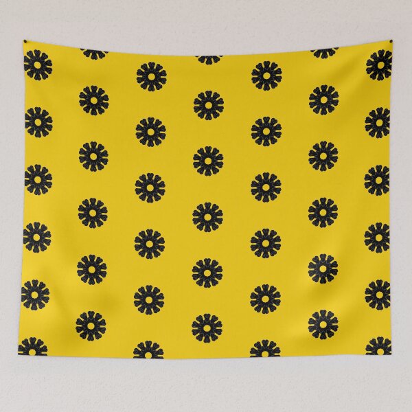 Item preview, Abstract Black Flower on Saffron Yellow designed and sold by AlteredAtelier.