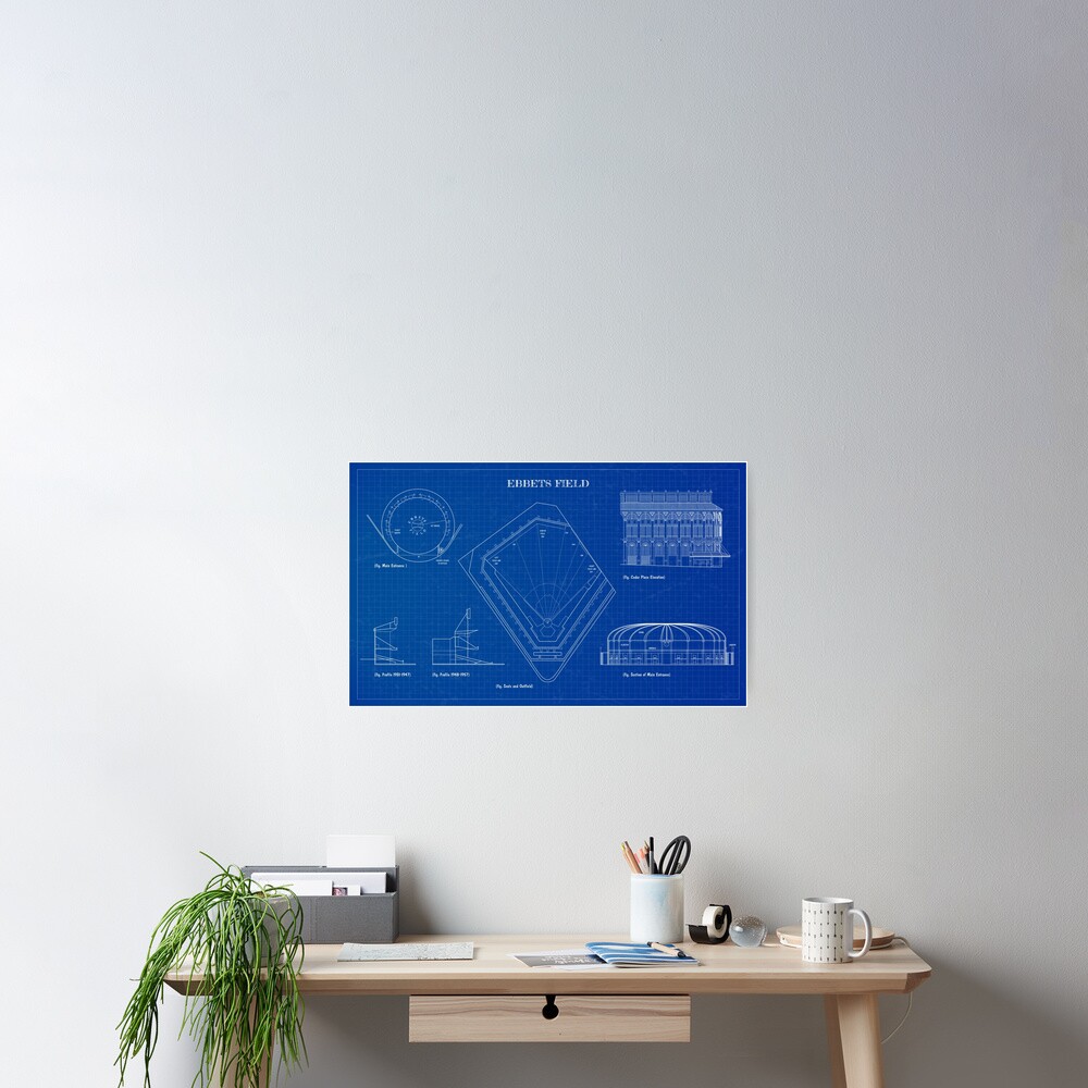 Ebbets Field (Blueprint) Poster