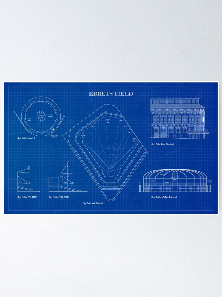 Alternate view of Ebbets Field (Blueprint) Poster