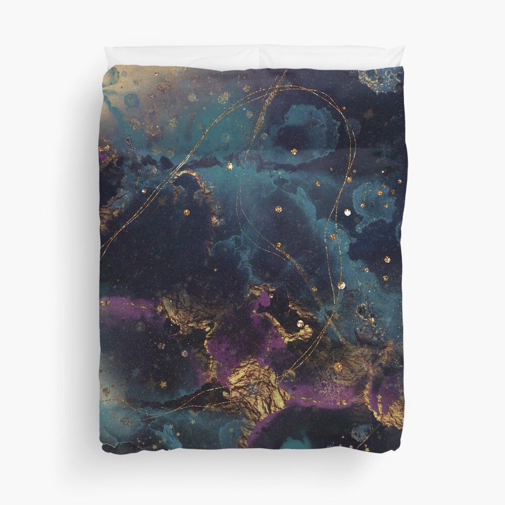 Abstract stardust galaxy Duvet Cover