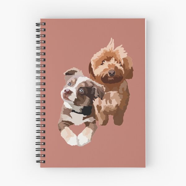 Item preview, Mini Aussie and Mini Doodle Dog Portrait Digital Illustration designed and sold by sherylwylie.