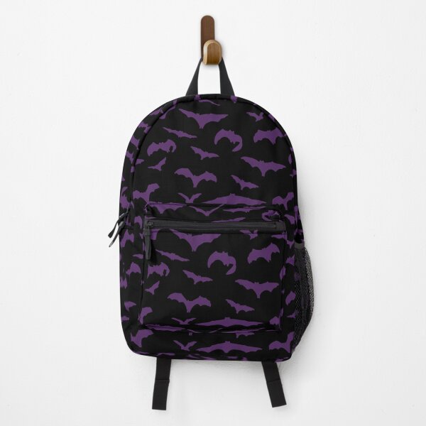 Item preview, Purple Violet Flying Bats Pattern on dark black background designed and sold by marta-maria.