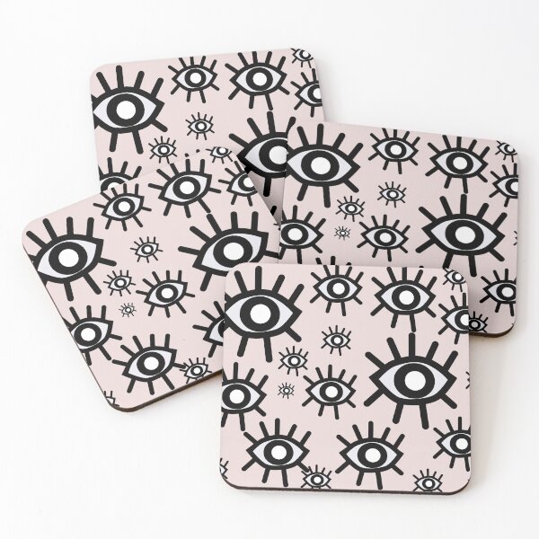 Artikelvorschau, Scandi Evil Eye Pattern Pink entworfen und verkauft von LLCRG.