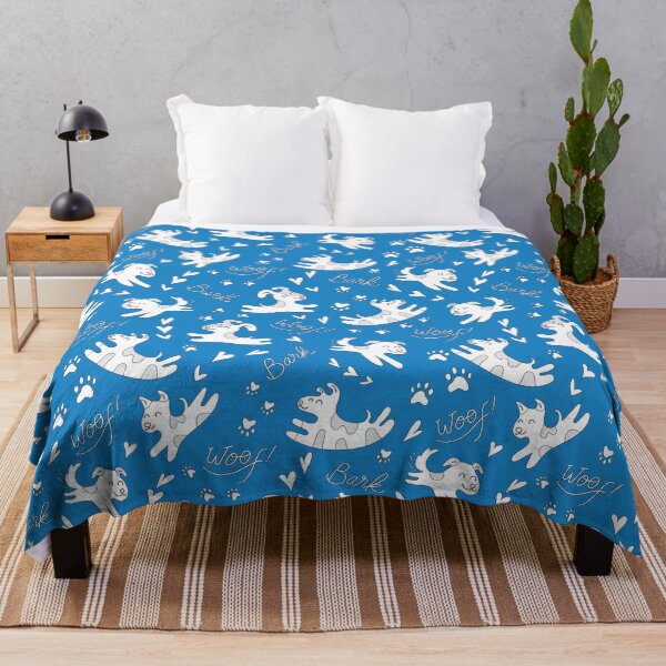 Item preview, Cute puppies playing, doggy pattern, cute dog pattern - Blue designed and sold by PattyTheGecko.