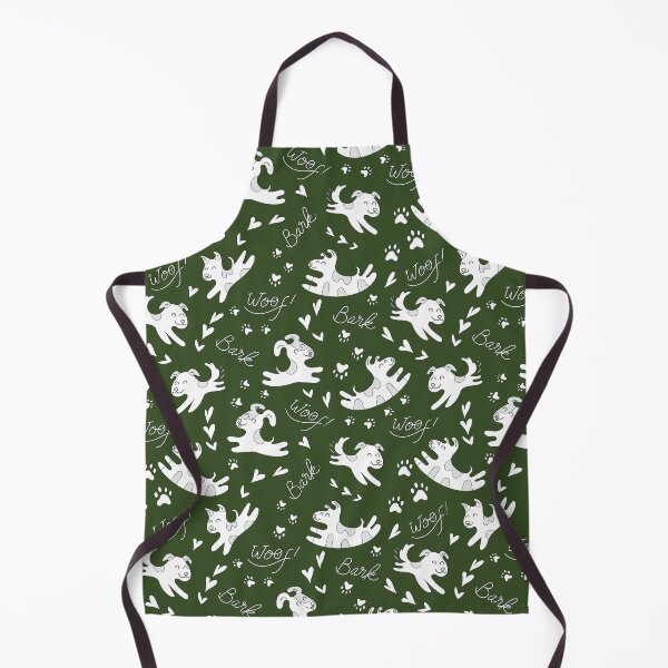 Item preview, Cute puppies playing, doggy pattern, cute dog pattern - Dark Green designed and sold by PattyTheGecko.