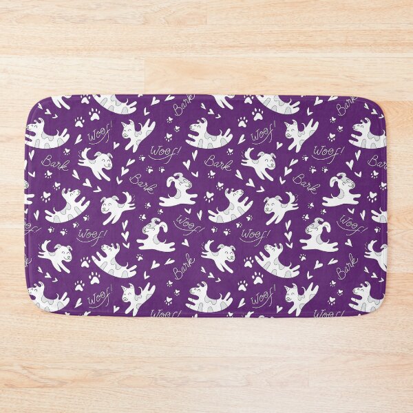 Item preview, Cute puppies playing, doggy pattern, cute dog pattern - Dark Purple designed and sold by PattyTheGecko.