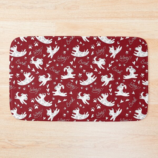 Item preview, Cute puppies playing, doggy pattern, cute dog pattern - Red designed and sold by PattyTheGecko.