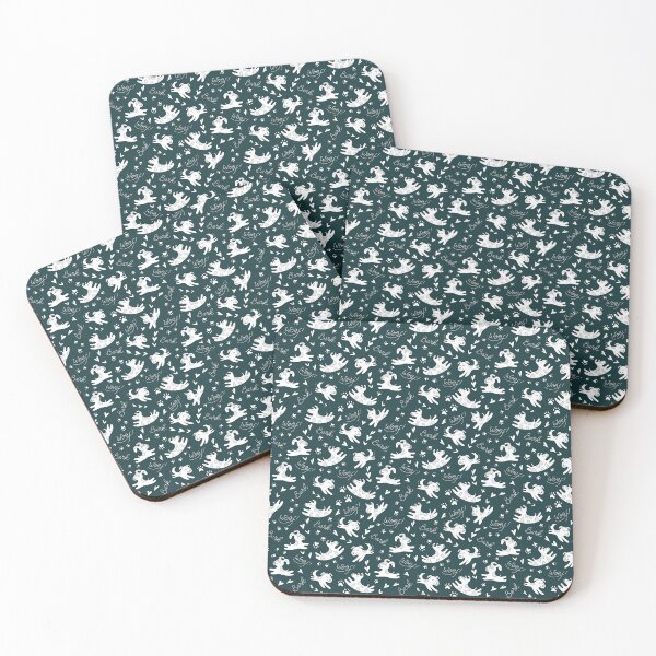 Item preview, Cute puppies playing, doggy pattern, cute dog pattern - Vintage Dark Teal designed and sold by PattyTheGecko.