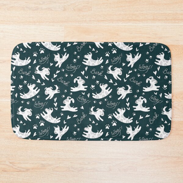 Item preview, Cute puppies playing, doggy pattern, cute dog pattern - Vintage Dark Teal designed and sold by PattyTheGecko.