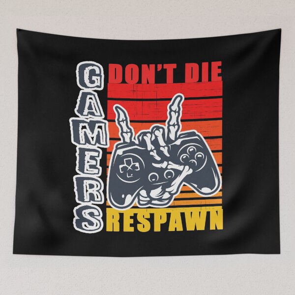 Item preview, Gamers dont die they respawn game controller skeleton designed and sold by GoodyLeo.