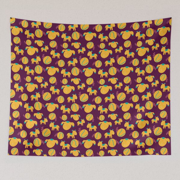 Item preview, Cute puppies playing with a ball, doggy pattern, cute dog pattern - Burgundy designed and sold by PattyTheGecko.