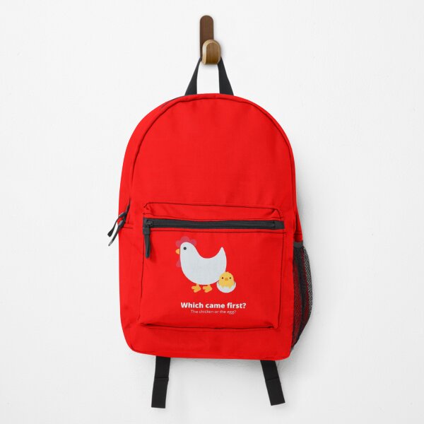 Item preview, Which Came First Backpack Raspberry Red designed and sold by WhatCameFirst.