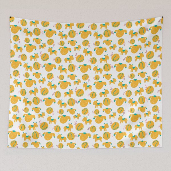 Item preview, Cute puppies playing with a ball, doggy pattern, cute dog pattern - White designed and sold by PattyTheGecko.