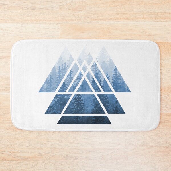 Item preview, Sacred Geometry Triangles - Misty Forest Blues designed and sold by maryedenoa.