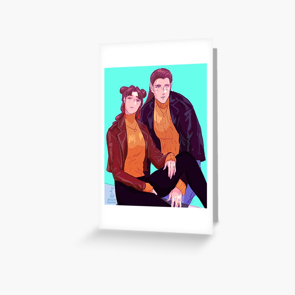 "Neji and Tenten in Leather Jackets" Greeting Card by graciebunsart