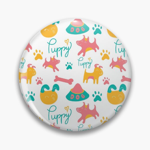 Item preview, Puppy pattern, doggy playing with food bowls, doggy pattern - White designed and sold by PattyTheGecko.