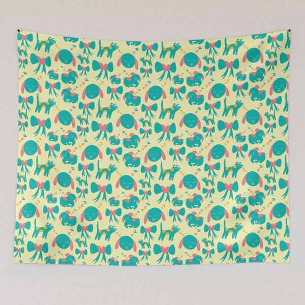 Item preview, Cute sleeping puppies, puppy pattern, doggy motif - Light Yellow designed and sold by PattyTheGecko.