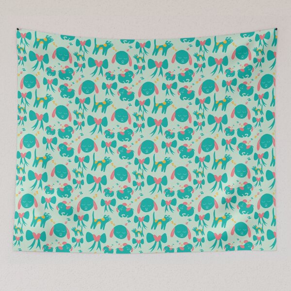 Item preview, Cute sleeping puppies, puppy pattern, doggy motif - Vintage Light Green designed and sold by PattyTheGecko.