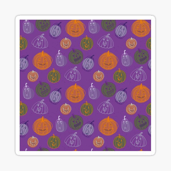 Pumpkin Face (Purple) Sticker