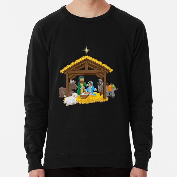 Nativity Scene - Christmas Lightweight Sweatshirt