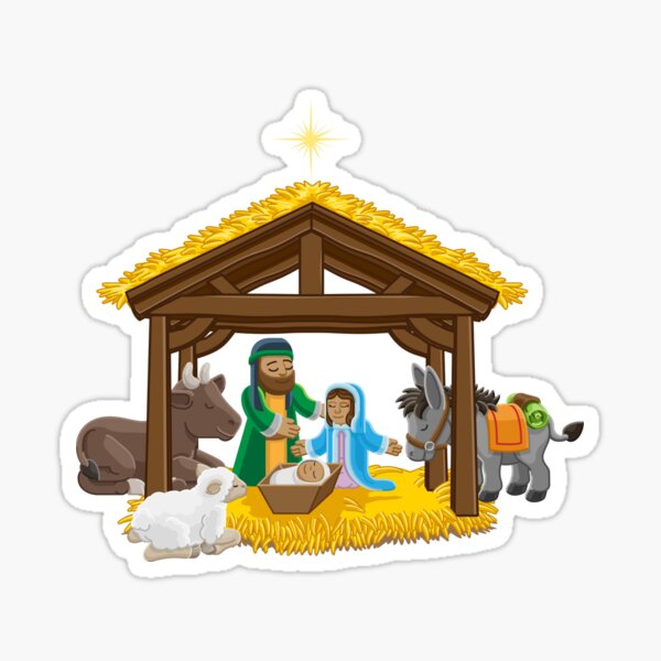 Nativity Scene - Christmas Sticker