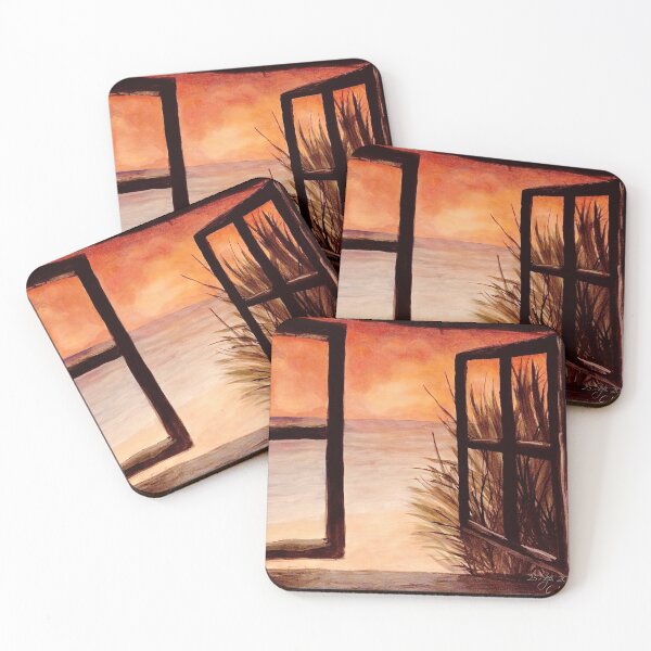 Item preview, Window by the sea watercolor painting  designed and sold by GittaG74.