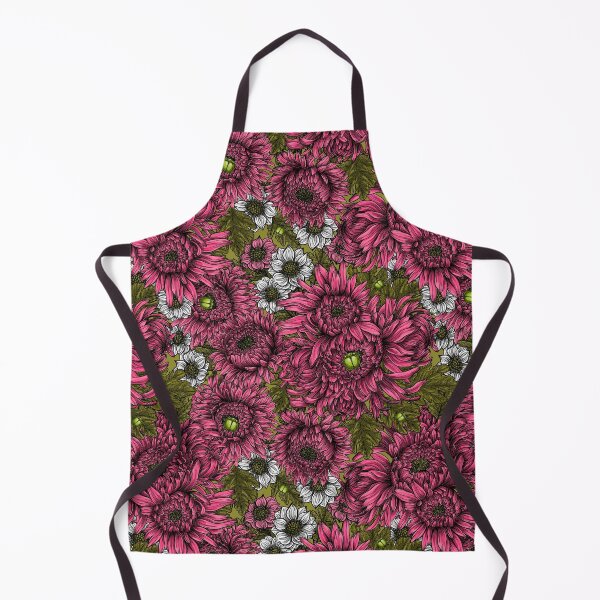 Item preview, Pink and white chrysanthemum flowers and green bettles designed and sold by Katerina Mitkova Kirilova.