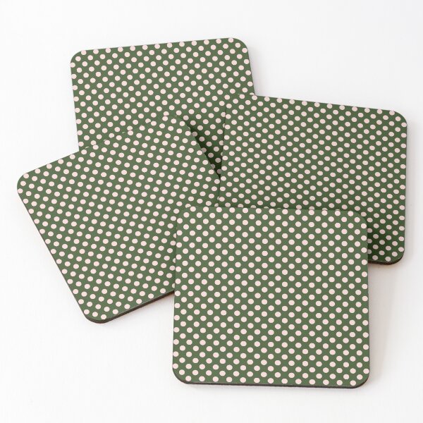 Item preview, Minimalistic polka dots pattern, vintage pink polka dot pattern, dotted aesthetic, vintage pattern - Dark Green designed and sold by PattyTheGecko.