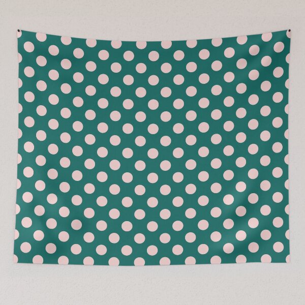 Item preview, Minimalistic polka dots pattern, vintage pink polka dot pattern, dotted aesthetic, vintage pattern - Dark Teal designed and sold by PattyTheGecko.