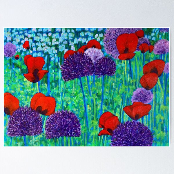 Poppies and alliums Poster