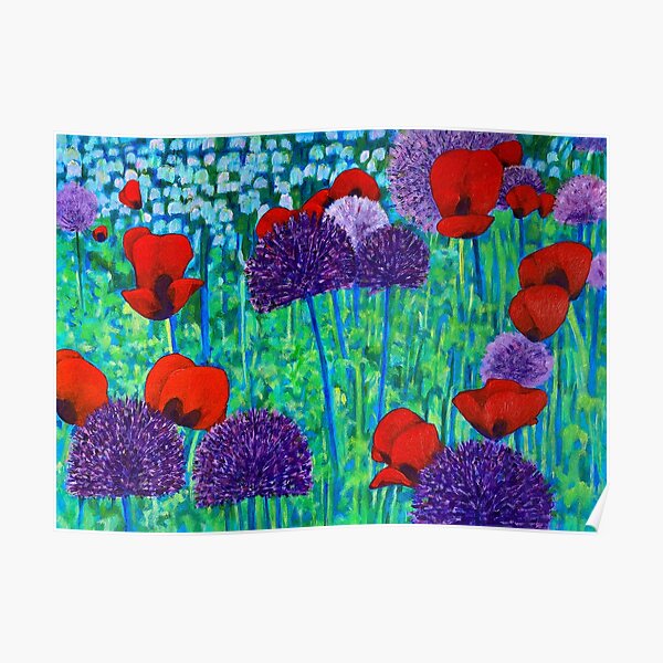 Poppies and alliums Poster