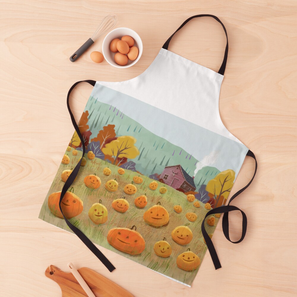 Happy Pumpkin Field Apron