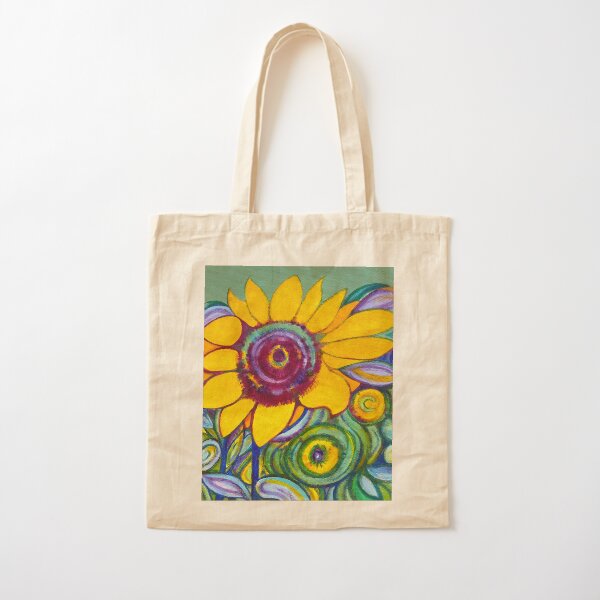 Orange sunflower Cotton Tote Bag