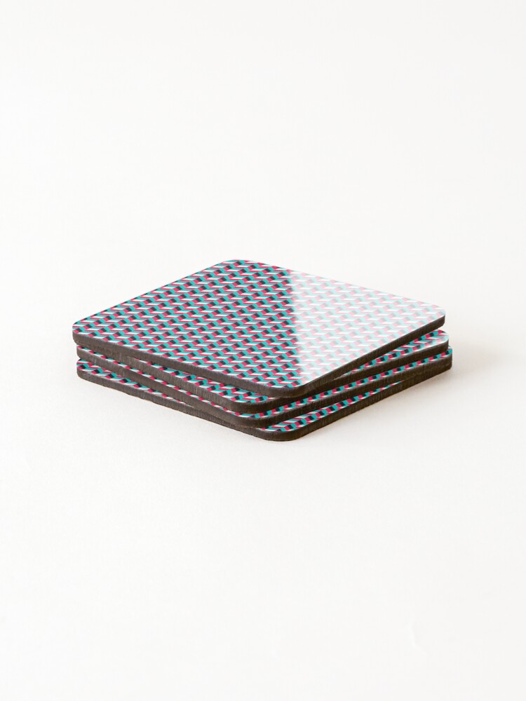 Thumbnail 4 of 5, Coasters (Set of 4), Geometric Cube Pattern, designed and sold by hectorgool.