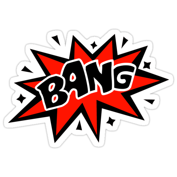 "COMIC BANG! Speech Bubble, Comic Book Explosion, Cartoon" Stickers by