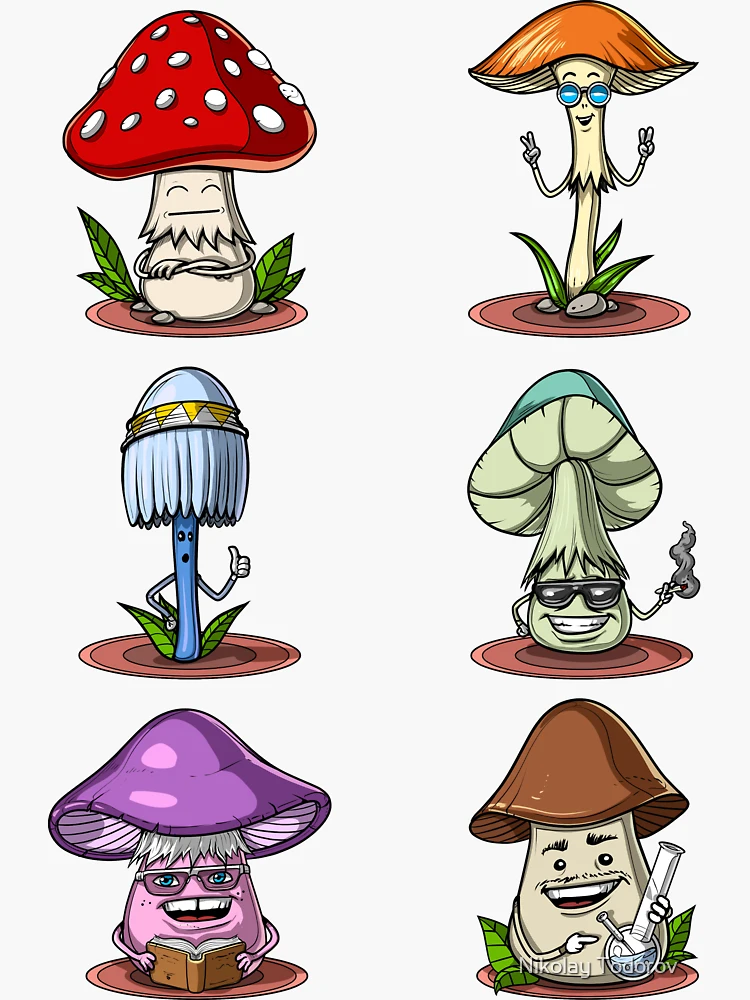 Forest Magic Mushrooms Sticker for Sale by Nikolay Todorov